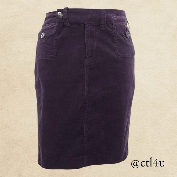 NWOT Avenue Purple Corduroy Pencil Skirt 14 Back to School Preppy Academic - Picture 1 of 12